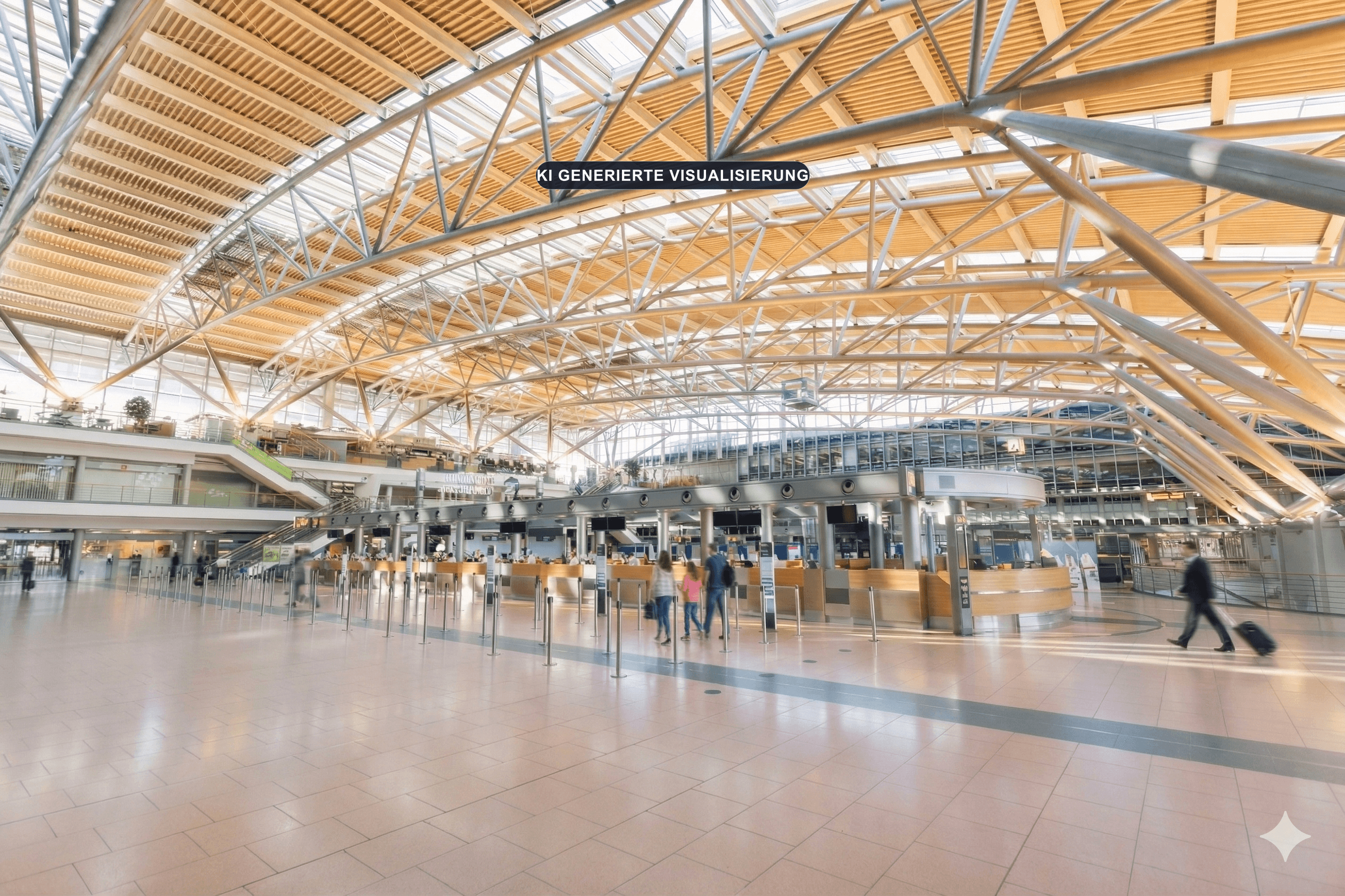 Hamburg Airport als Landingpage-Hero für technische Infrastruktur