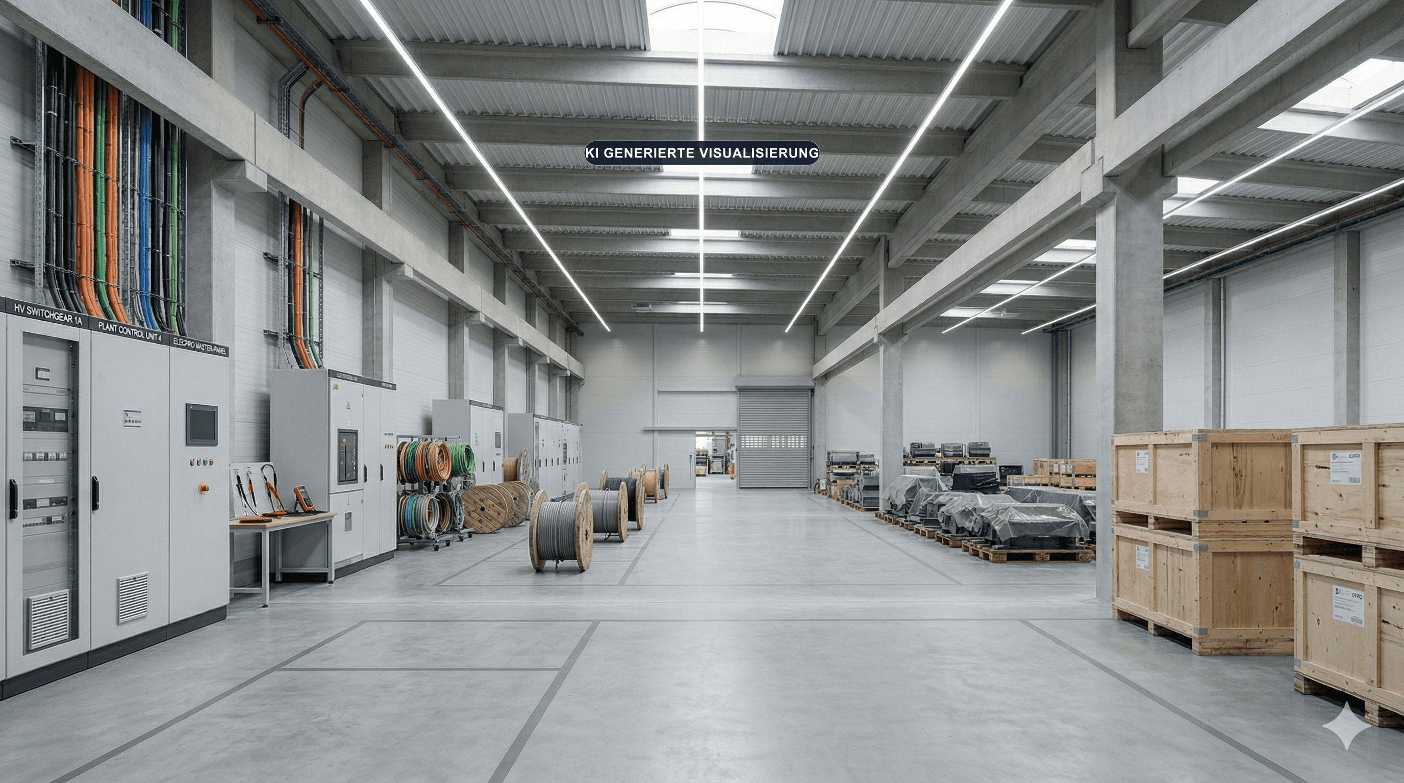 Hero-Bild für Elektrotechnik mit industriellem Projektumfeld von KMN